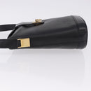 CELINE Shoulder Bag Leather Black Gold Auth 193528-4