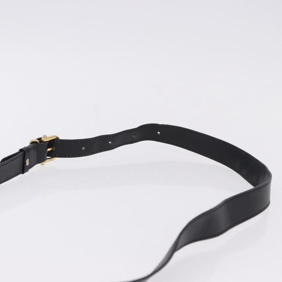 CELINE Shoulder Bag Leather Black Gold Auth 193528