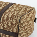 Christian Dior Trotter Canvas Boston Bag Beige Gold Auth 193530-10