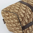 Christian Dior Trotter Canvas Boston Bag Beige Gold Auth 193530-11