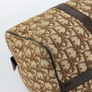 Christian Dior Trotter Canvas Boston Bag Beige Gold Auth 193530-13