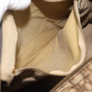 Christian Dior Trotter Canvas Boston Bag Beige Gold Auth 193530-19