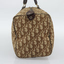 Christian Dior Trotter Canvas Boston Bag Beige Gold Auth 193530-4