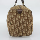 Christian Dior Trotter Canvas Boston Bag Beige Gold Auth 193530-5