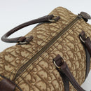 Christian Dior Trotter Canvas Boston Bag Beige Gold Auth 193530-6