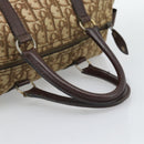 Christian Dior Trotter Canvas Boston Bag Beige Gold Auth 193530-7