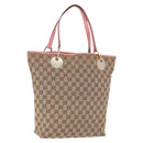 GUCCI GG Canvas Tote Bag Beige Gold 120836 Auth 193531-1