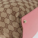 GUCCI GG Canvas Tote Bag Beige Gold 120836 Auth 193531-15