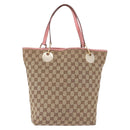 GUCCI GG Canvas Tote Bag Beige Gold 120836 Auth 193531-13
