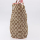 GUCCI GG Canvas Tote Bag Beige Gold 120836 Auth 193531-5