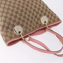 GUCCI GG Canvas Tote Bag Beige Gold 120836 Auth 193531-7