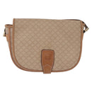 CELINE Macadam Canvas Shoulder Bag PVC Beige Gold Auth 193532-2