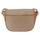 CELINE Macadam Canvas Shoulder Bag PVC Beige Gold Auth 193532-3