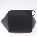 CELINE Big Bag Small Leather 2way Black Silver Auth 193536V-5