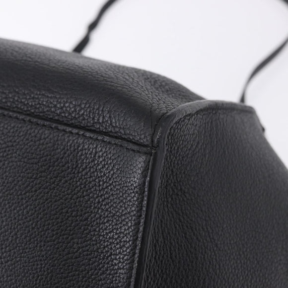 CELINE Big Bag Small Leather 2way Black Silver Auth 193536V