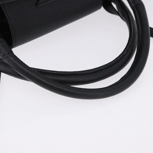 CELINE Big Bag Small Leather 2way Black Silver Auth 193536V