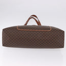 CELINE Macadam Canvas Tote Bag PVC Leather Brown Gold Auth 193538-6