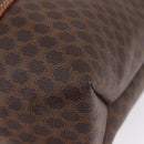 CELINE Macadam Canvas Tote Bag PVC Leather Brown Gold Auth 193538-15