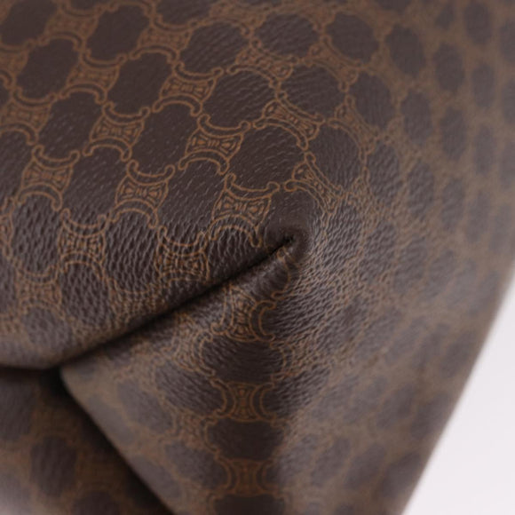 CELINE Macadam Canvas Tote Bag PVC Leather Brown Gold Auth 193538