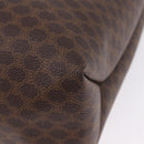 CELINE Macadam Canvas Tote Bag PVC Leather Brown Gold Auth 193538-17