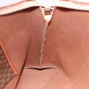 CELINE Macadam Canvas Tote Bag PVC Leather Brown Gold Auth 193538-19