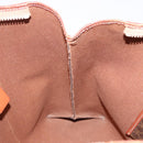 CELINE Macadam Canvas Tote Bag PVC Leather Brown Gold Auth 193538-20