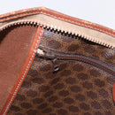 CELINE Macadam Canvas Tote Bag PVC Leather Brown Gold Auth 193538-21