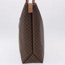 CELINE Macadam Canvas Tote Bag PVC Leather Brown Gold Auth 193538-3