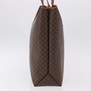 CELINE Macadam Canvas Tote Bag PVC Leather Brown Gold Auth 193538-5