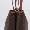CELINE Macadam Canvas Tote Bag PVC Leather Brown Gold Auth 193538-5