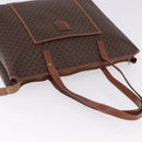 CELINE Macadam Canvas Tote Bag PVC Leather Brown Gold Auth 193538-7