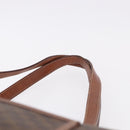 CELINE Macadam Canvas Tote Bag PVC Leather Brown Gold Auth 193538-9