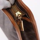 CELINE Macadam Canvas Clutch Bag PVC Leather Brown Gold Auth 193540V-12