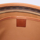 CELINE Macadam Canvas Clutch Bag PVC Leather Brown Gold Auth 193540V-13