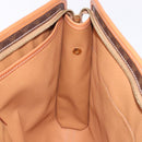 CELINE Macadam Canvas Clutch Bag PVC Leather Brown Gold Auth 193540V-15
