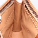 CELINE Macadam Canvas Clutch Bag PVC Leather Brown Gold Auth 193540V-16