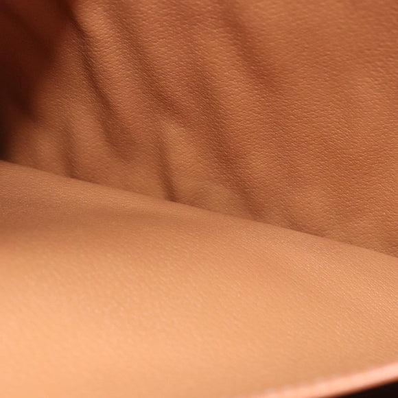 CELINE Macadam Canvas Clutch Bag PVC Leather Brown Gold Auth 193540V