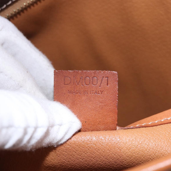 CELINE Macadam Canvas Clutch Bag PVC Leather Brown Gold Auth 193540V