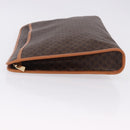 CELINE Macadam Canvas Clutch Bag PVC Leather Brown Gold Auth 193540V-5