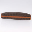 CELINE Macadam Canvas Clutch Bag PVC Leather Brown Gold Auth 193540V-7