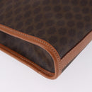 CELINE Macadam Canvas Clutch Bag PVC Leather Brown Gold Auth 193540V-8