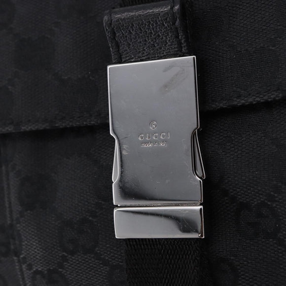 GUCCI GG Canvas Shoulder Bag Black Silver 131211 Auth 193541