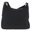 GUCCI GG Canvas Shoulder Bag Black Silver 131211 Auth 193541-2