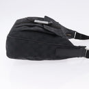GUCCI GG Canvas Shoulder Bag Black Silver 131211 Auth 193541-3