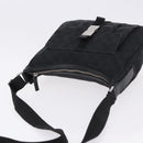 GUCCI GG Canvas Shoulder Bag Black Silver 131211 Auth 193541-6