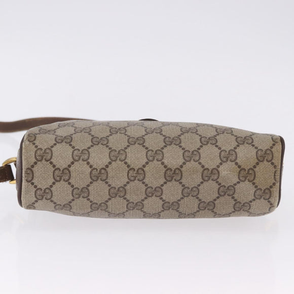 GUCCI GG Supreme Web Sherry Line Bag PVC Beige Gold 89 02 018 Auth 193543