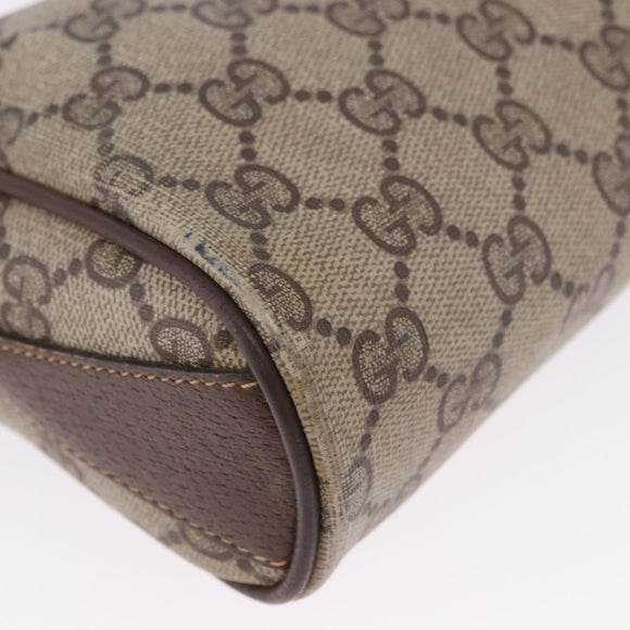 GUCCI GG Supreme Web Sherry Line Bag PVC Beige Gold 89 02 018 Auth 193543