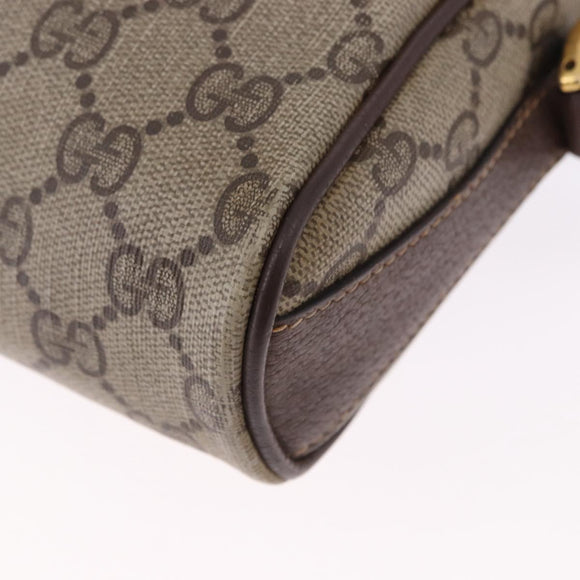 GUCCI GG Supreme Web Sherry Line Bag PVC Beige Gold 89 02 018 Auth 193543