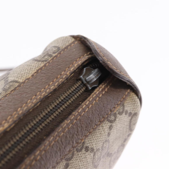 GUCCI GG Supreme Web Sherry Line Bag PVC Beige Gold 89 02 018 Auth 193543