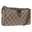 GUCCI GG Supreme Web Sherry Line Bag PVC Beige Gold 89 02 018 Auth 193543-1
